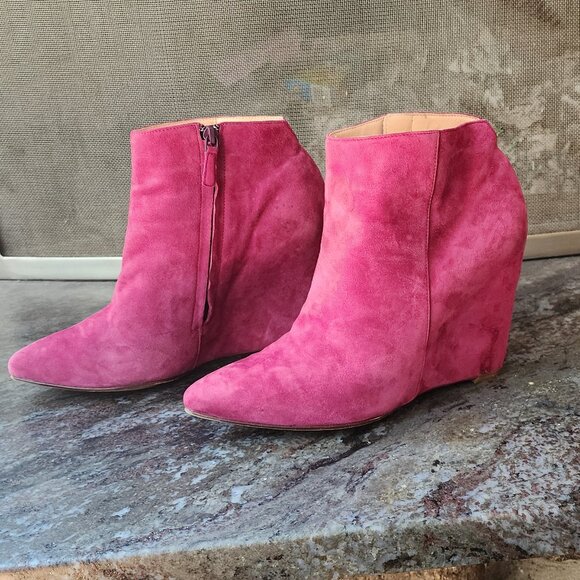 Cole Haan Winery Suede Wedge Verdi Bootie Size 8B - Picture 9 of 16